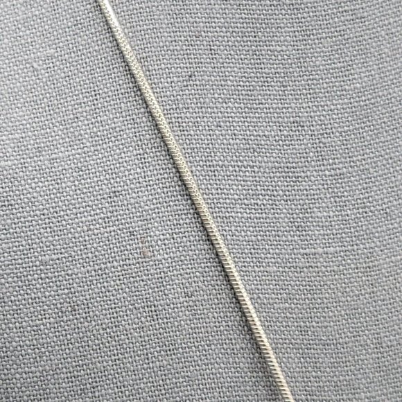 Cats Eye Purple Stone Womens Fashion Necklace Silver Tone Snake Chain 18 in - Picture 7 of 11